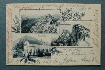 AK Berchtesgaden / 1902 / Mehrbildkarte / Blick auf das Steinerne Meer / Watzmann Haus / Hocheck u Mittelspitze